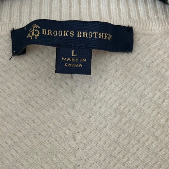 Brooks Brothers 100% Wool Open Front Preppy Cardigan Sweater Size Large - Picture 3 of 10